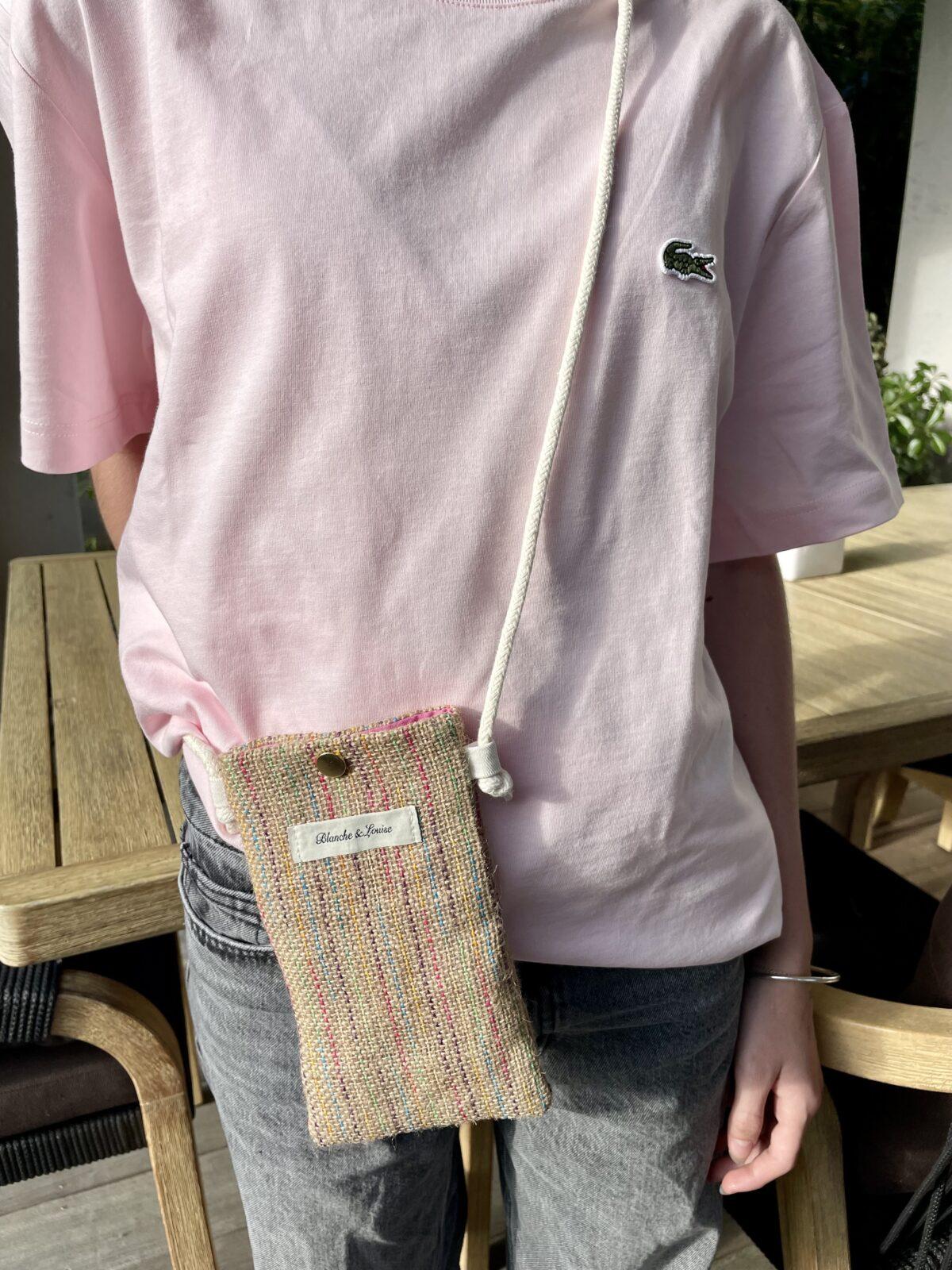 Pochette à portable toile de jute