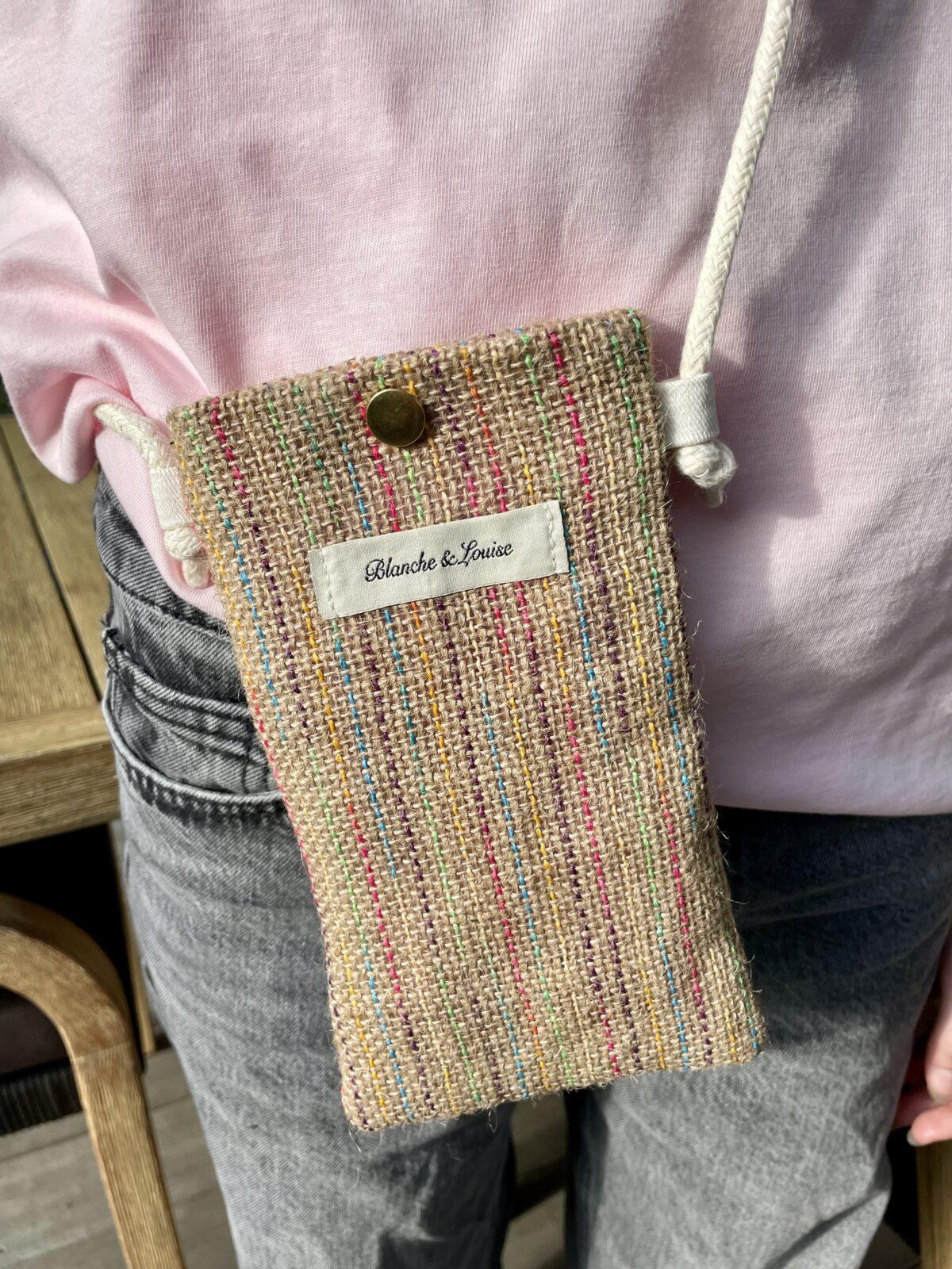Pochette à portable toile de jute – Image 2