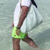 Cabas de plage nid d'abeille vert XXL – Image 5