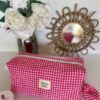 Trousse de toilette Vichy framboise