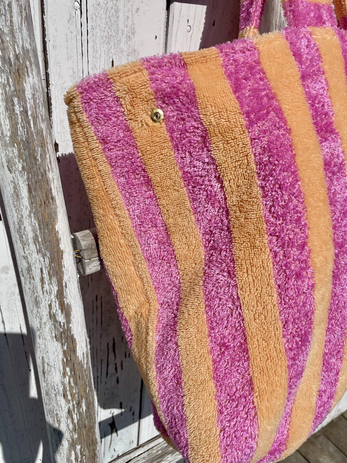 Cabas de plage XXL éponge melon/rose – Image 2