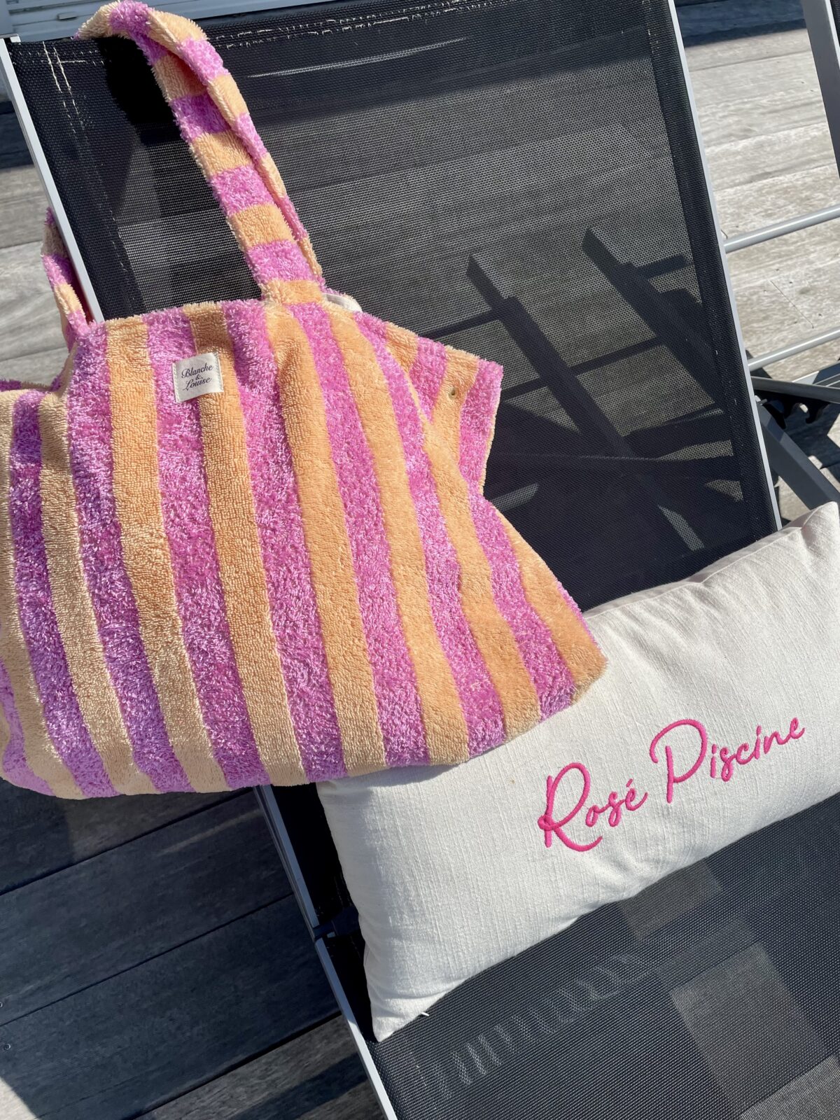 Cabas de plage XXL éponge melon/rose – Image 3