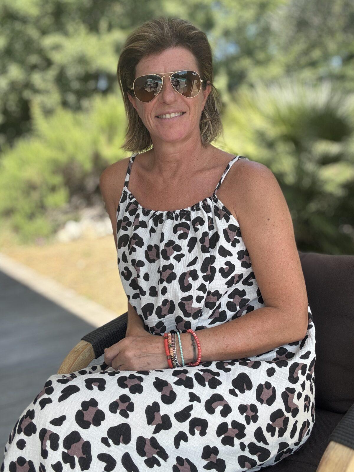 Robe longue léopard sable TU
