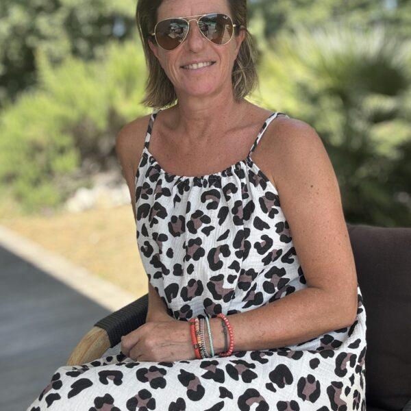 Robe longue léopard sable TU