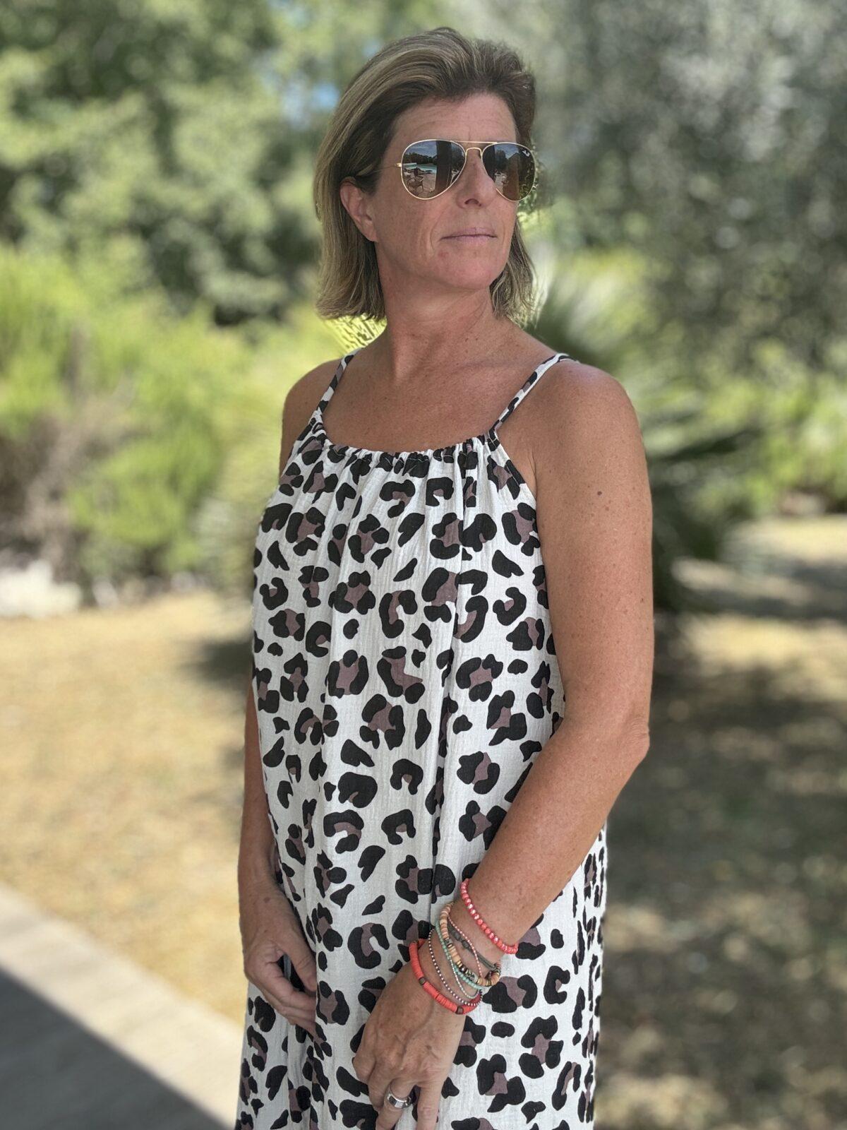 Robe longue léopard sable TU – Image 2