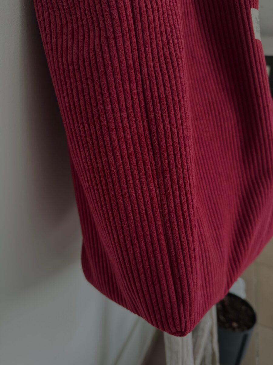 Cabas velours Côtelé bordeaux – Image 3
